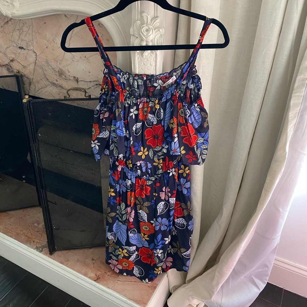 Blue floral mini dress